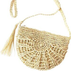 Ayliss Women Straw Crossbody Purse Beach Handmade Woven Shoulder Bag with Tassel